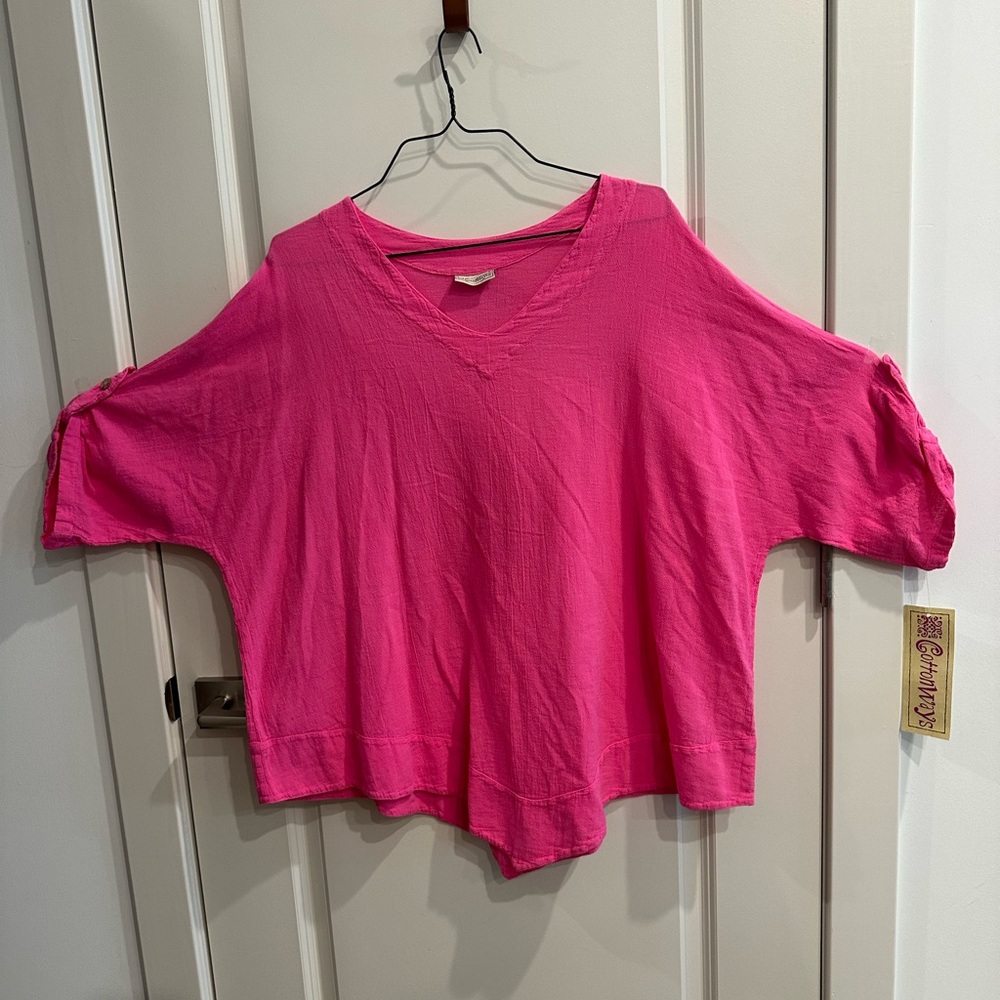 Cotton Ways- Pink Blouse woman Plus size 2XL